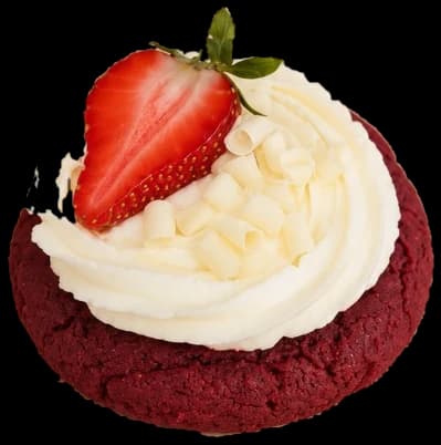 Red velvet aardbei crumble cookie van Lá Sweet